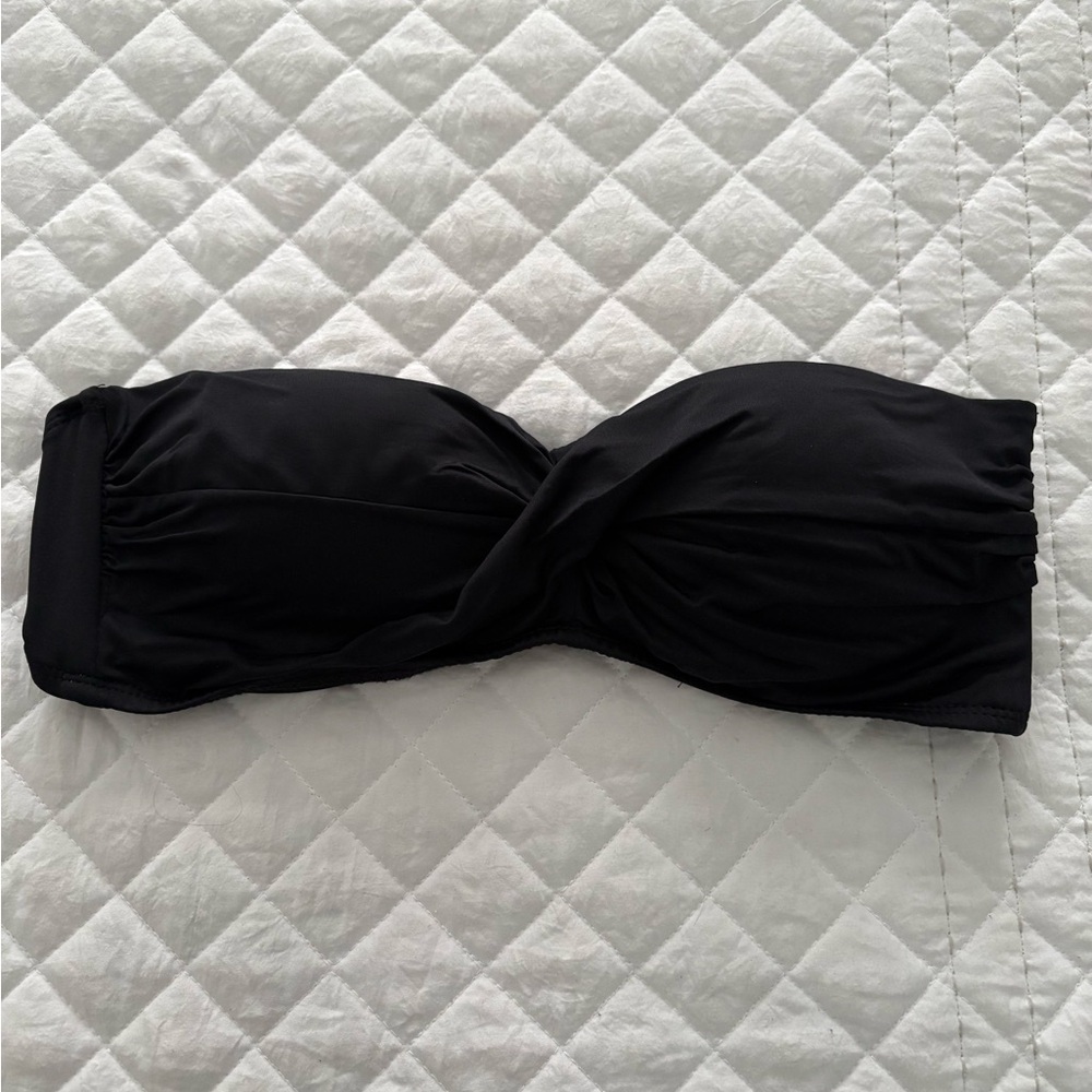 Black Twist Swim Bandeau Top